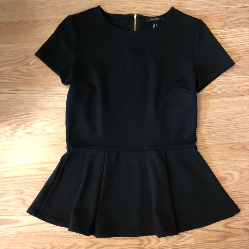 Black short sleeve blouse